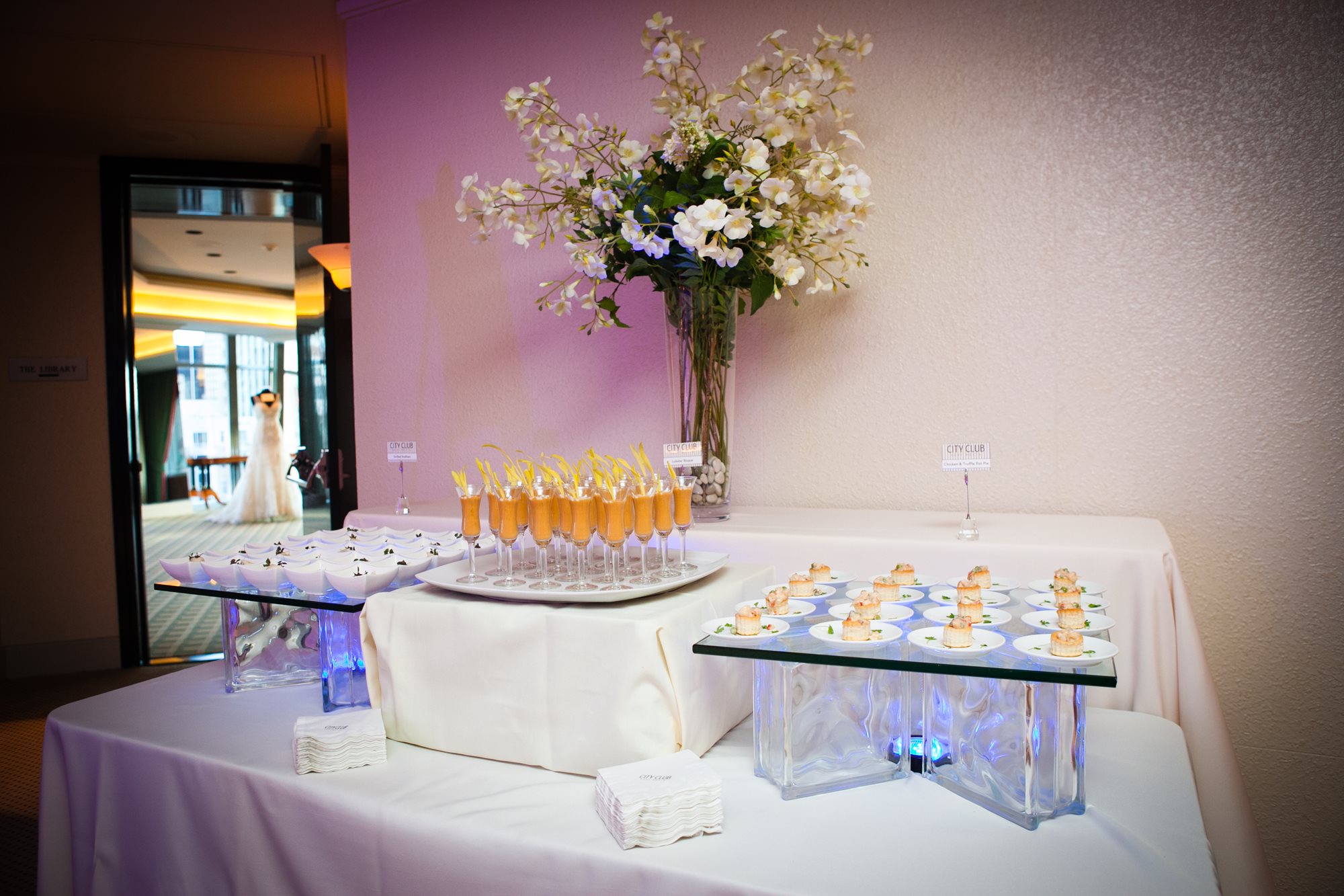 Dessert Display on Glass 4th Floor Gallery full view