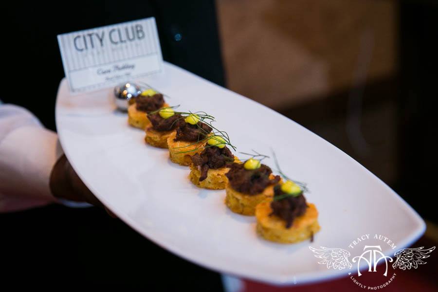 Short Ribs on Polenta Cake Hors D' Oeuvres
