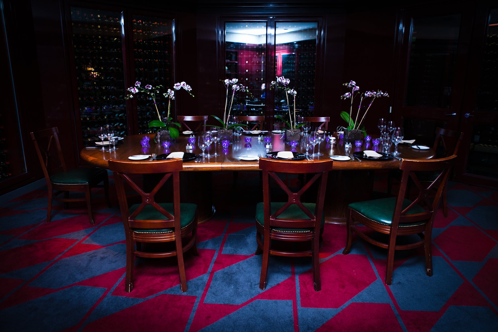 Private Dinner in the Wine Room/Purple votives